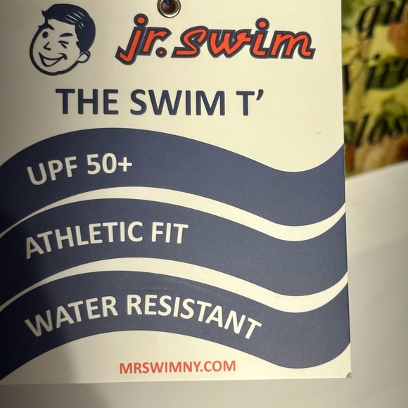 Jr. Swim NWT Color Block Swim Tee Navy/White UPF 50+ Quick Dry 2T - Picture 10 of 10